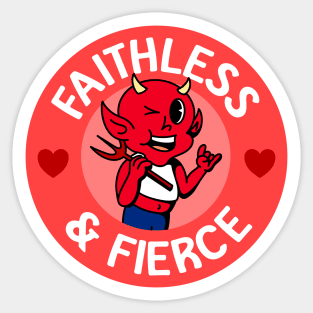Faithless and Fierce - Cute Queer Atheist Devil Sticker